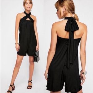 NWOT Free People Beach Convertible Redondo Romper In Black Size XS